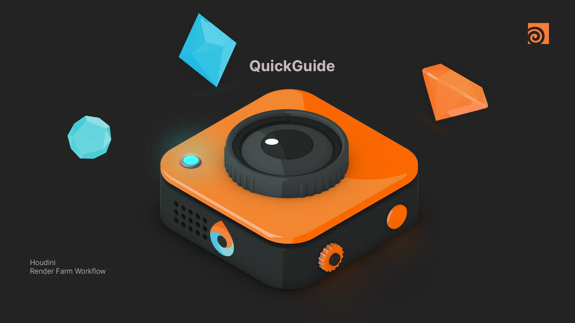 Houdini tutorial video thumbnail - dark mode