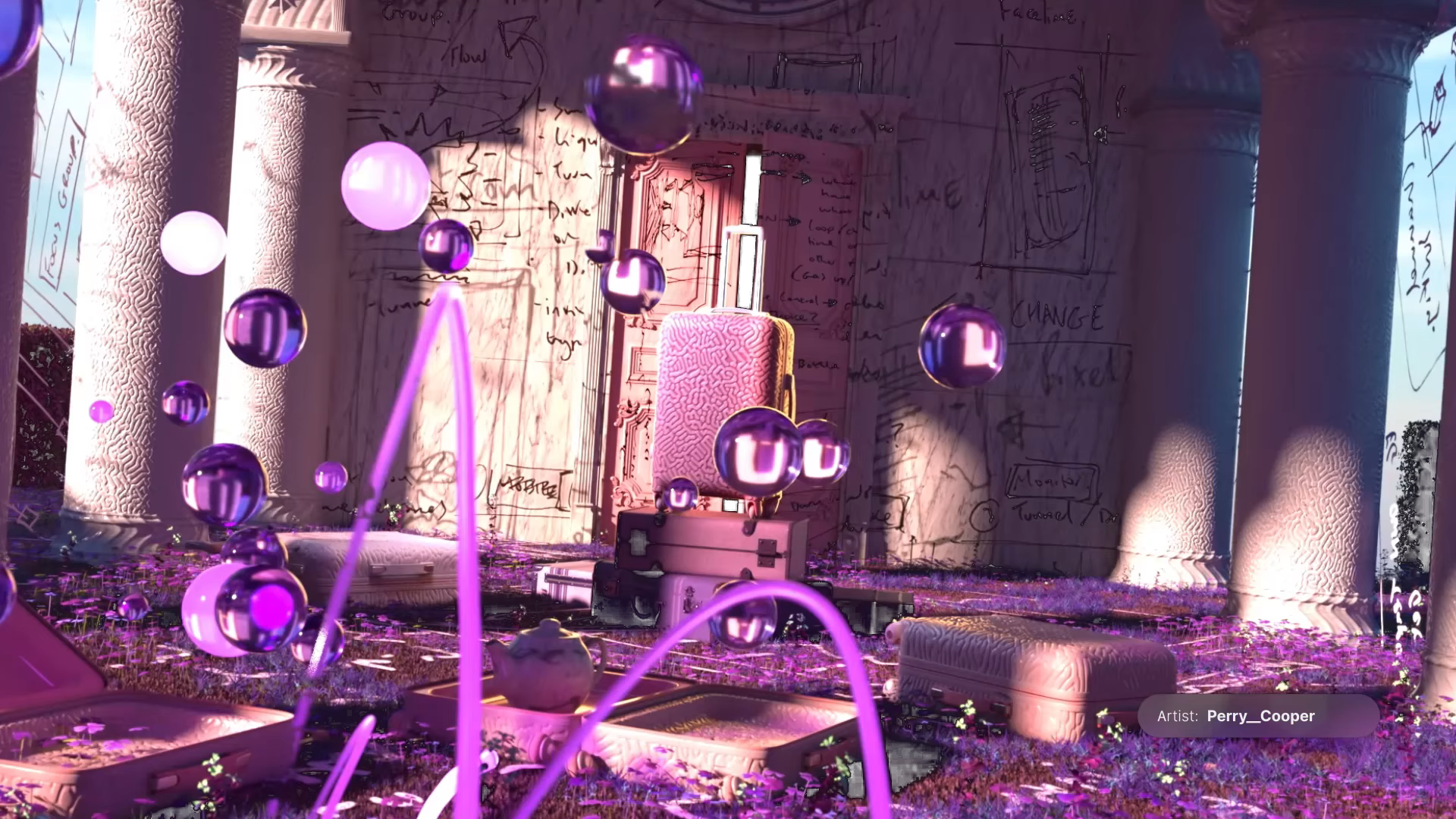 Octane render engine visual showcase demonstrating advanced rendering capabilities